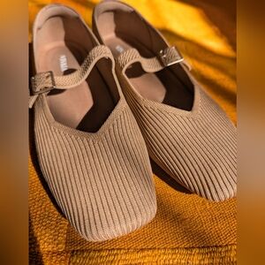 Margot Mary Jane Stretch Knit Square Toe Flats